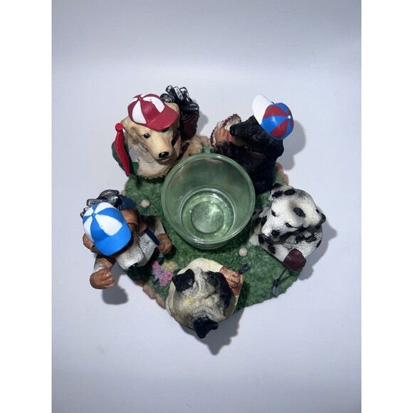 Golfing Circle of Friends Candle Holder Continental Creations Dogs Ready To Go - Picture 7 of 8